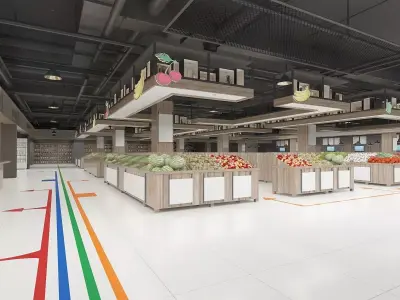 Grocery Supermarket 3D model