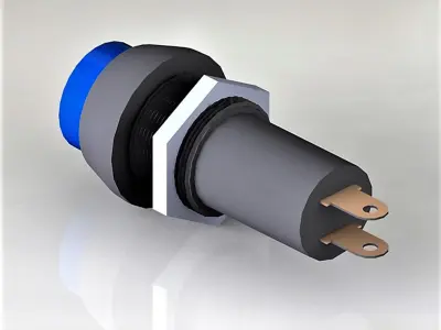 Button switch blue 3D model
