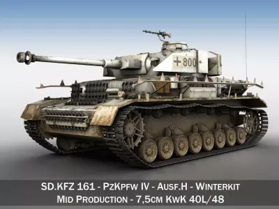 PzKpfw IV - Panzer 4 - Ausf H - Winter 3D model