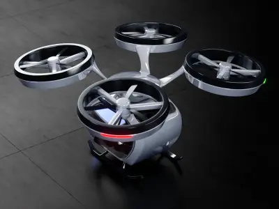 Passenger quadcopter concept 3D model