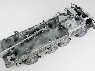 9T452 transporter-loader vehicle for Uragan Hurricane rockets 3D model