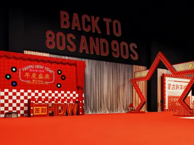 Vintage event design stage design 3D model