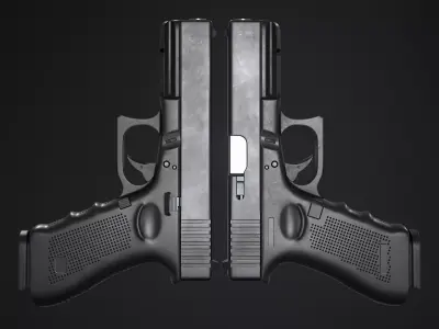 Glock 17 Pistol Low-poly 3D model