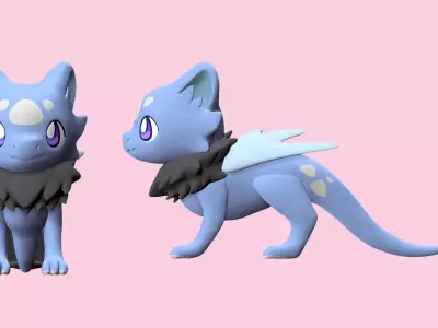 Chibi dragon - Cute dragon - kawaii dragon 3D model