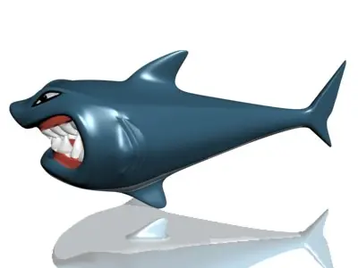 Hungry shark Low-poly 3D model