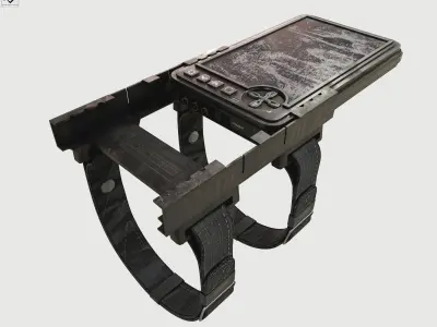 Military wrist tablet Low-poly 3D model