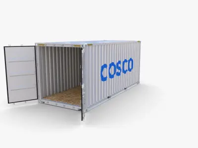 20ft Shipping Container Cosco v2 3D model