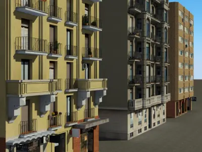 Building Collection 81 - 90 Low-poly 3D model