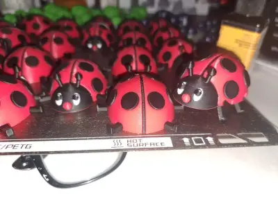 Articulated Ladybug AND Micro Ladybug Magnet 3D print model