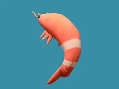 Shrimp Toy Low-poly 3D model