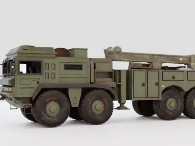 British MAN SVR 8x8 Recovery Truck VR AR Low Poly Game Ready Low-poly 3D model