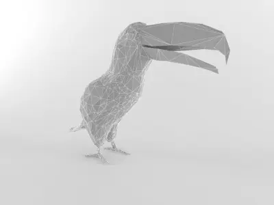 Tucano Bird Low Poly Tropical Toucan Animal Lowpoly  Low-poly 3D model