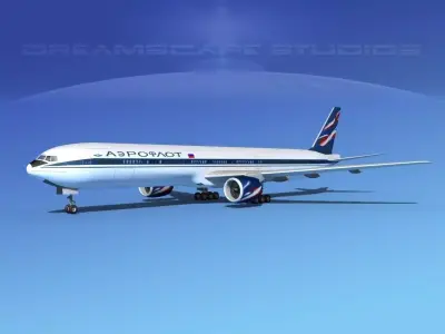 Boeing 777-300 Aeroflot 3D model