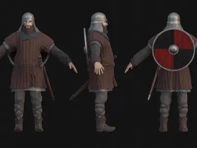 Vikings Low-poly 3D model