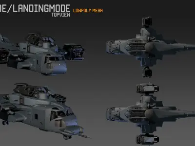 CH53X VTOL Low-poly 3D model