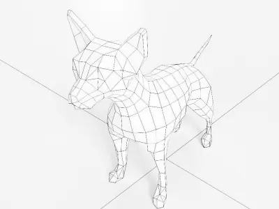 Puppy 3d model chihuahua dog in low polygons Low-poly 3D model