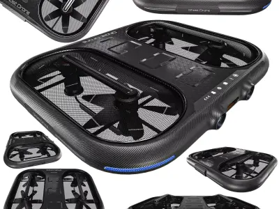 Small Military Drone Low-poly 3D model