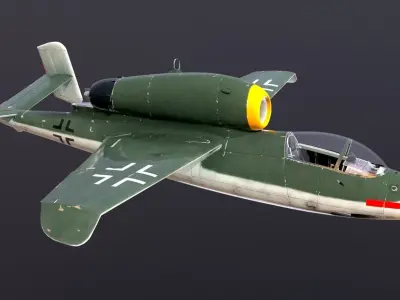 Fighter He 162 Germany 3D model