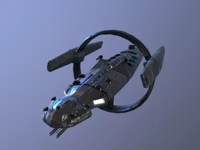 SpaceShip AV-007 Low-poly 3D model