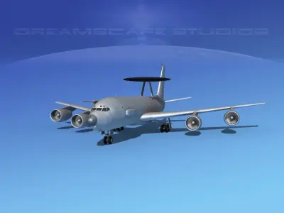 Boeing E-3C AEW Bare Metal 3D model