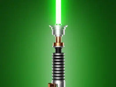 Luke Skywalker Green Lightsaber Low-poly 3D model