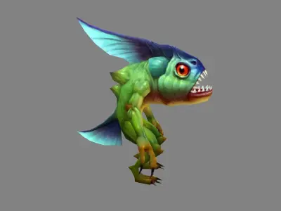 Merman Monster  - Fish Demon Low-poly 3D model