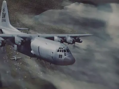 EC-130H Compass Call Low-poly 3D model