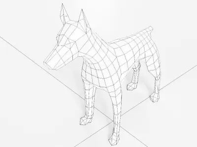 Doberman dog 3d model  Low-poly 3D model