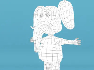 Cartoon elephant in tshirt Free low-poly 3D model