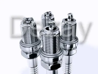 Four different spark plugs 3D model