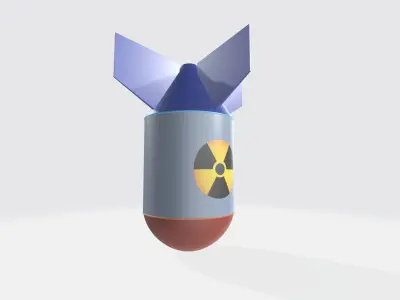 Nuclear warhead missile cartoon Free low-poly 3D model