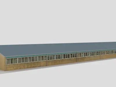 Realistic European City Block Building 01 Low-poly 3D model