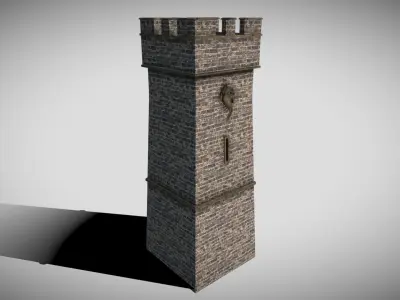 Medieval Castle Tower Low-poly 3D model