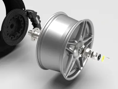 Ferrari Enzo rim wheel Tyre front 9 x 19 BBS design 3D model