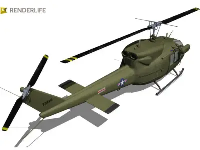 Huey Bell UH-1 helicopter 3D model