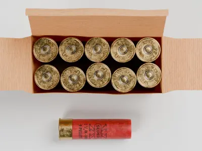 Shotgun Cartridge Box Free 3D model