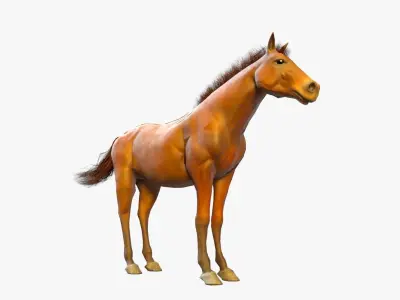 Horse Textured Low-poly 3D model