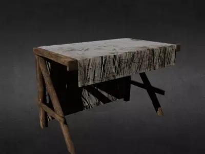 Medieval stall 2 Low-poly 3D model