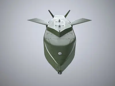 Taurus KEPD 350 air-launched cruise missile green color Low-poly 3D model