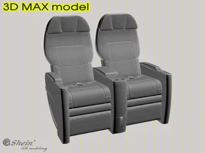 airplane seat of business class 3D model
