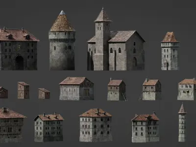 Late Medieval Period Central Europe Assets 3D model