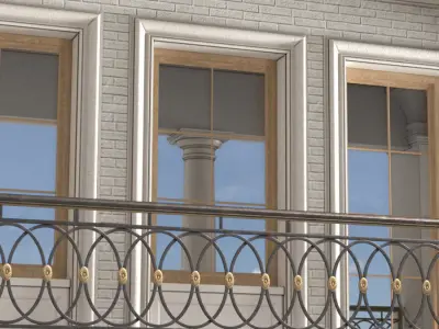 Facade of a private house Arched Entrance  Classic Porch Main 3D model