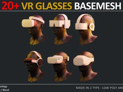 20  VR HEADSETSE AND GLASSES PACK  VOL 5   Low-poly 3D model