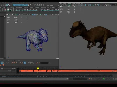 Pachycephalosaurus - Thick-Headed Lizard Low-poly 3D model