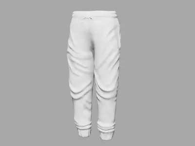 Rigged white Sweatpants 3D model