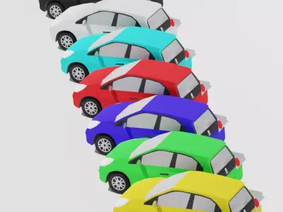 Honda Brio low poly car Low-poly 3D model