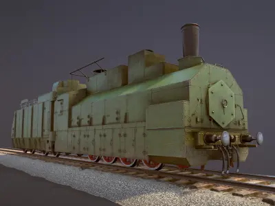 Armored Train PR-35 Locomotive Low-poly 3D model