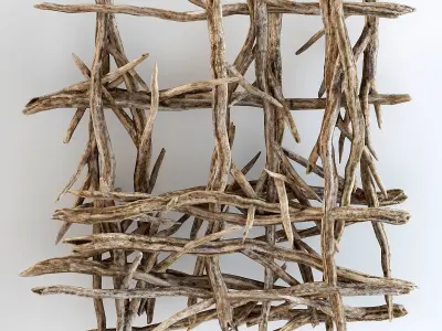 Branch crooked decoration part n1 3D model