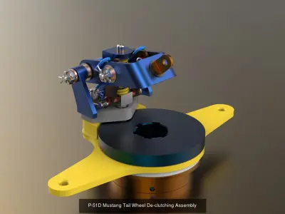 P-51D Mustang TW Shock Cyl Steering Declutch and Mount Brkts 3D Model Collection