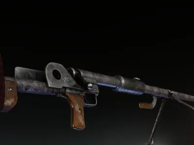 PTRD-41  Degtyaryov Anti-Tank Rifle Low-poly 3D model